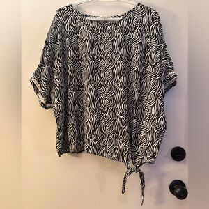 Cooper & Ella Black and White Zebra Print Blouse